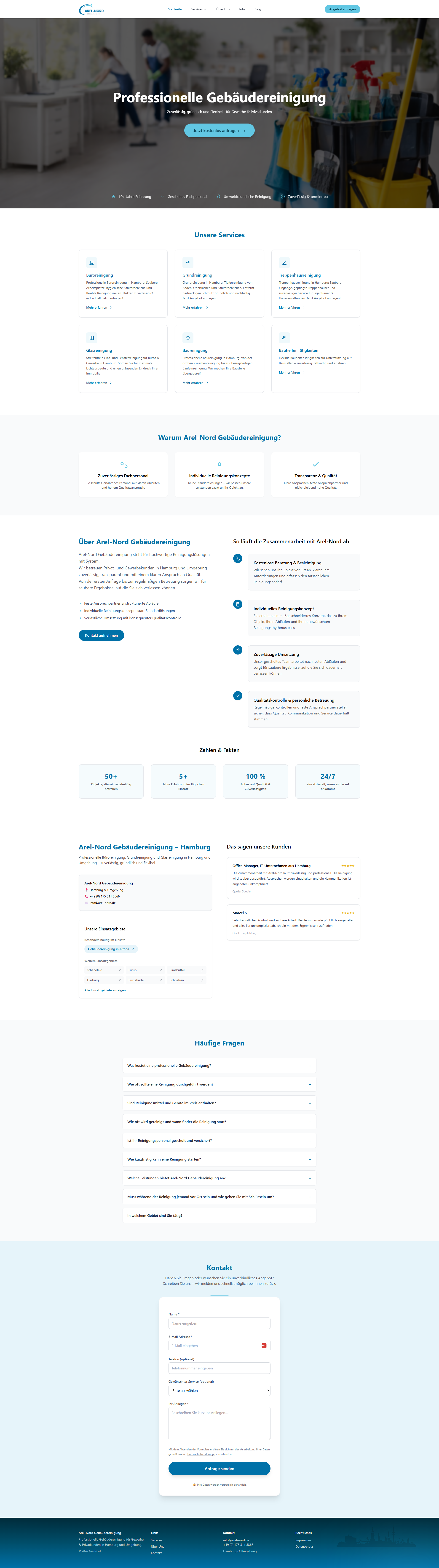 Arel-Nord Gebäudereinigung – Website