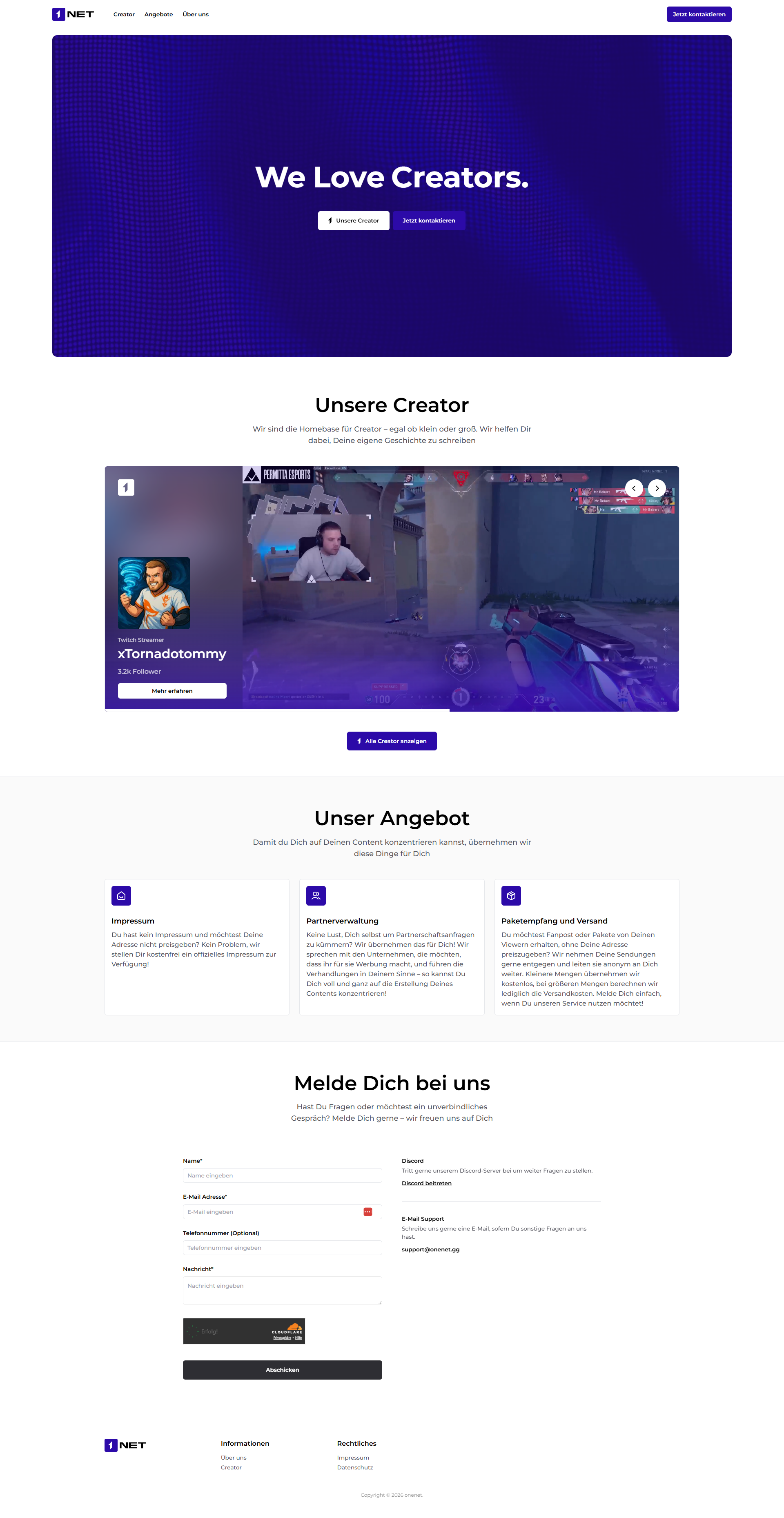 onenet Partner Management – Website